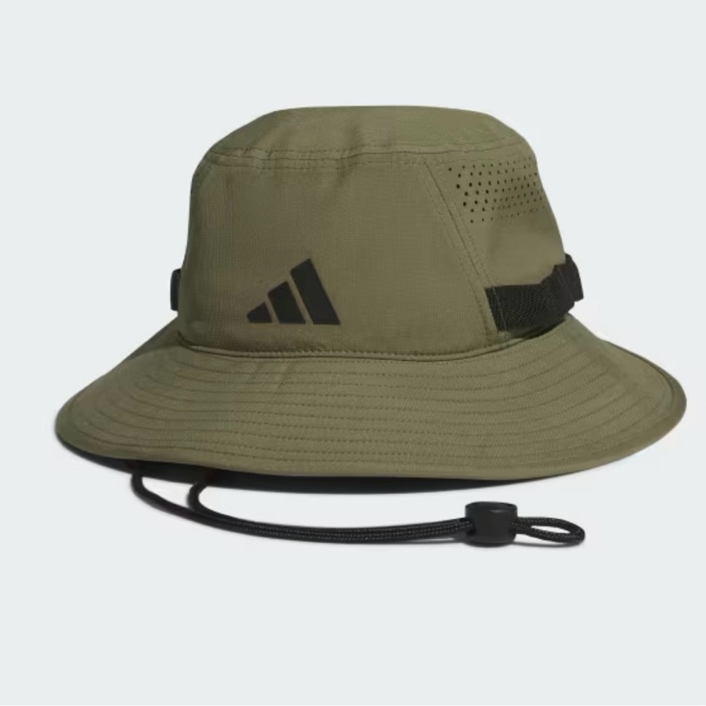 Adidas Khaki Green Bucket Hat with Black Details